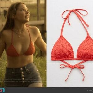 Sarah Cameron Aerie Red Crochet Bikini Top